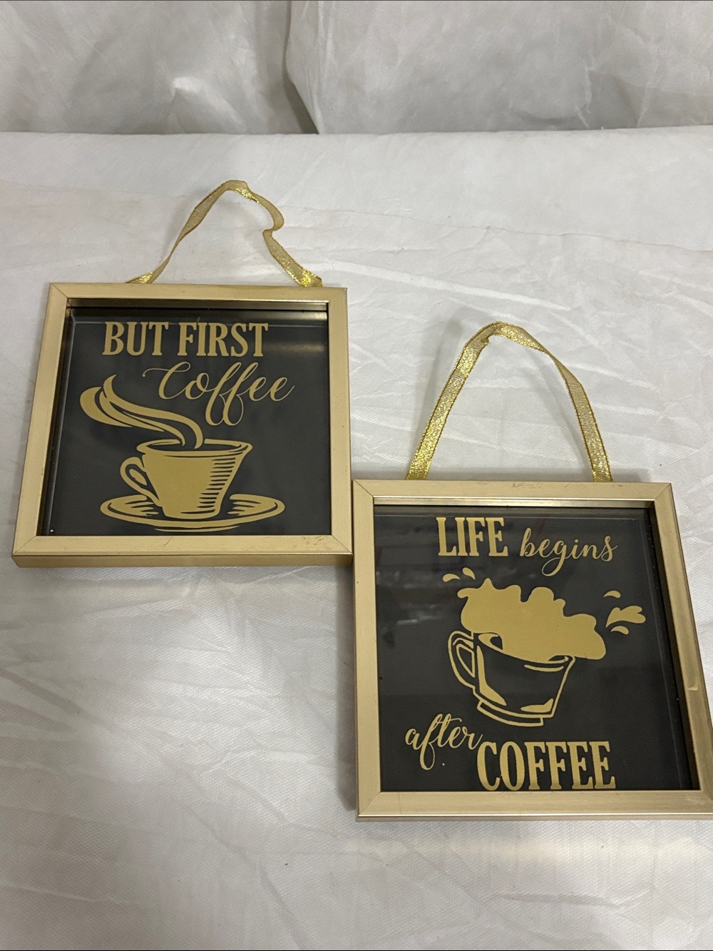 Gold Coffee Wall Plaque Set